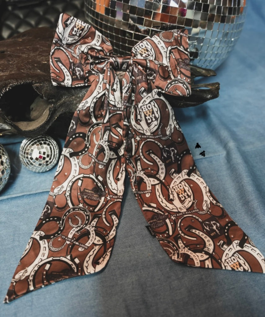 Small WESTERN PREP BOW *LUCKY hair bow