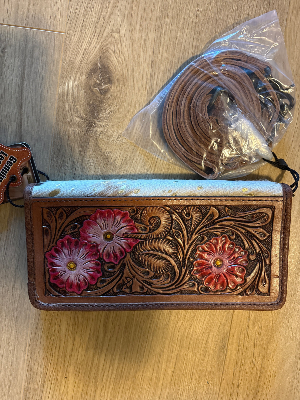 Handcrafted Genuine Leather And Hair On Hide Crossbody With Stitching