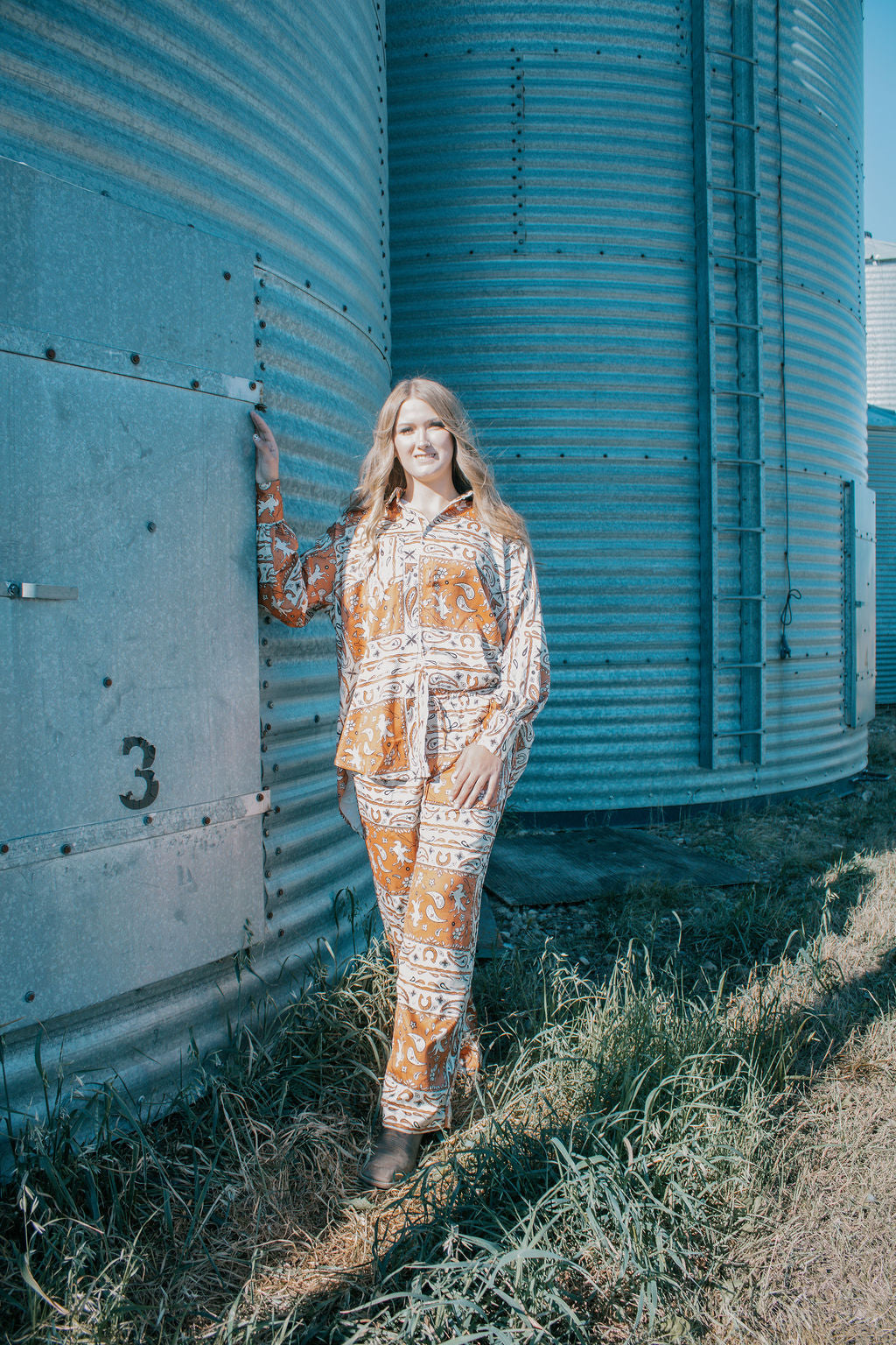 Bailey Rose western bandana button down top