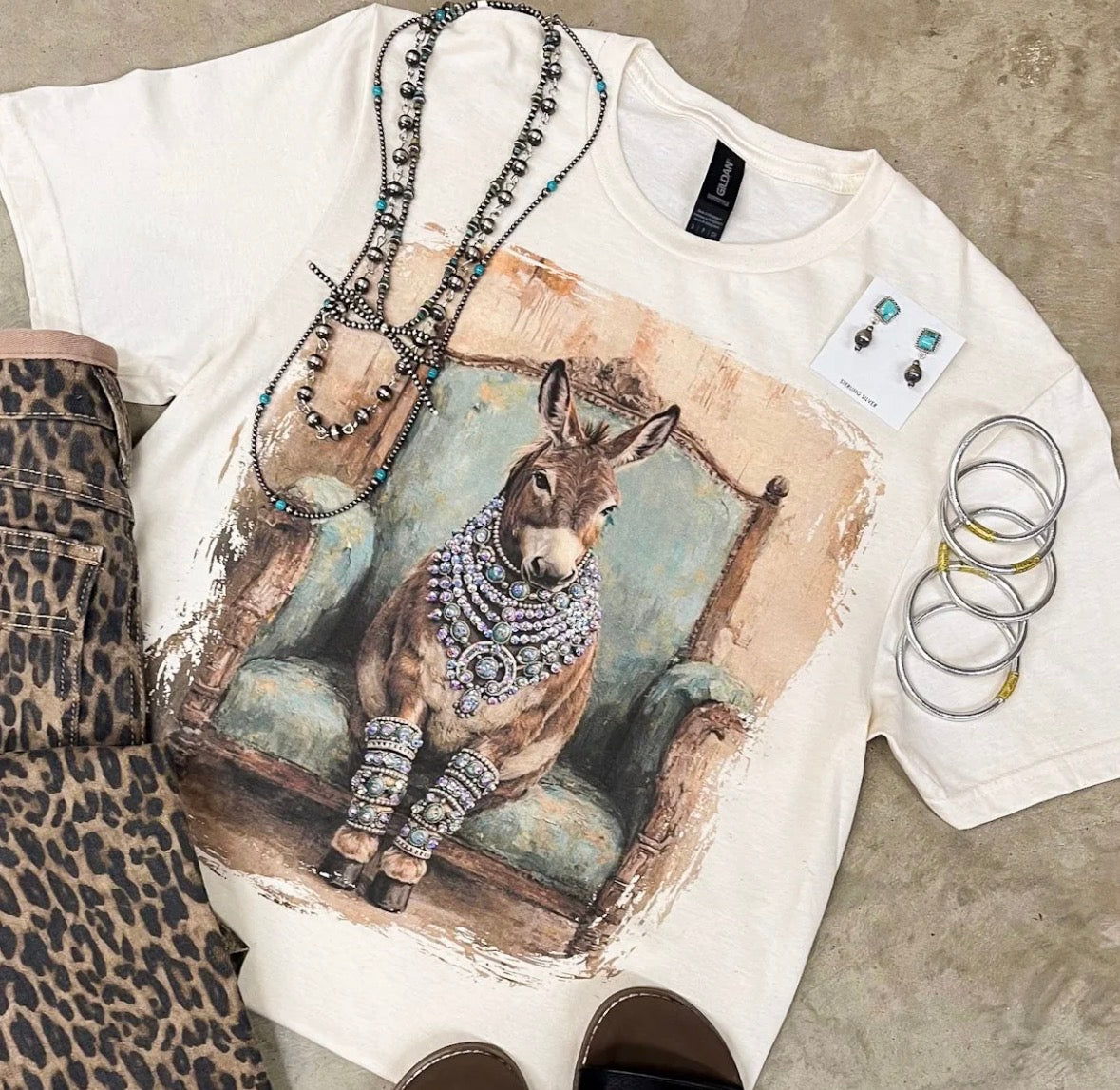 Donkey top with rhinestones