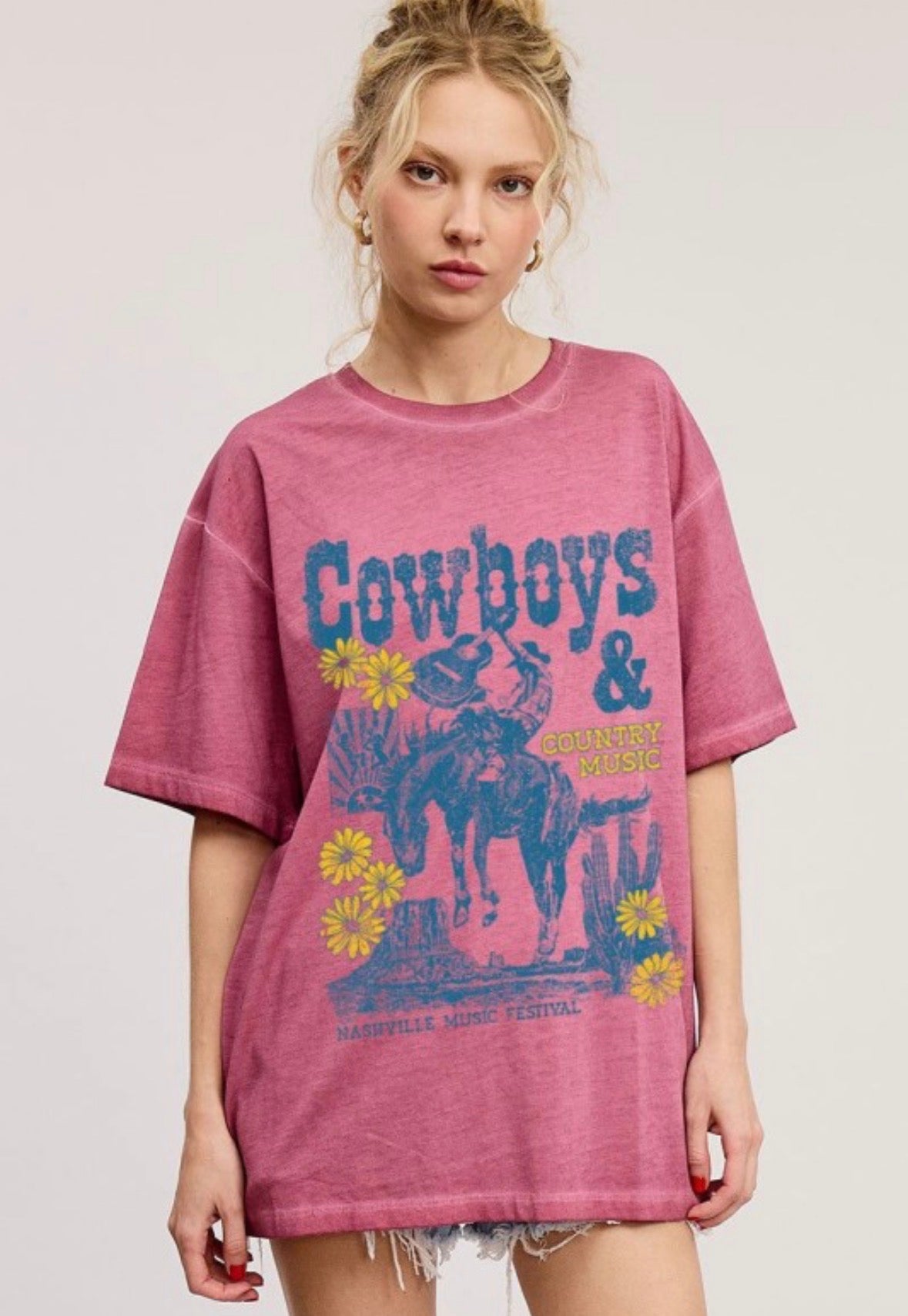 Cowboys & Country Music Oversized Tee