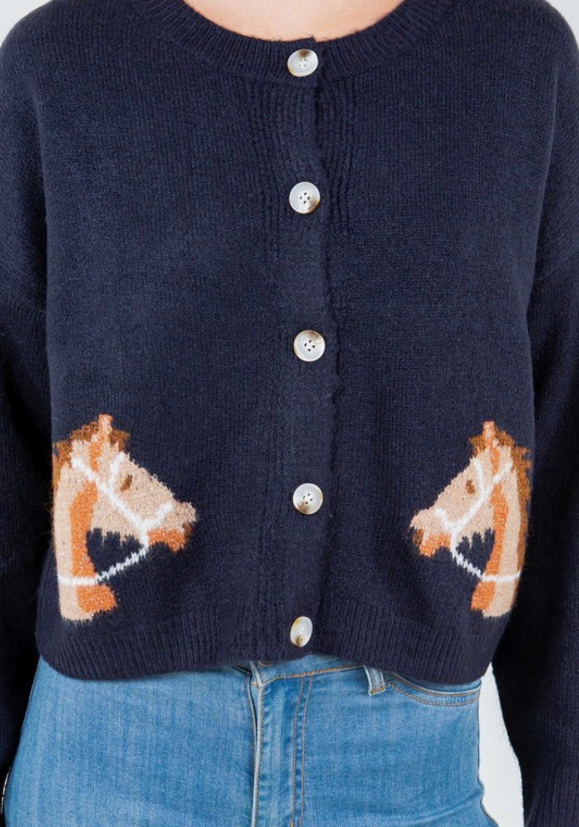 Horse print cardigan