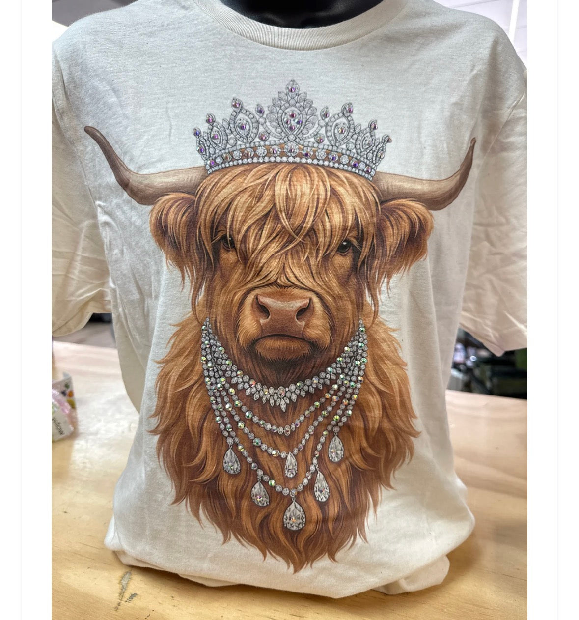 Cow top with rhinestones