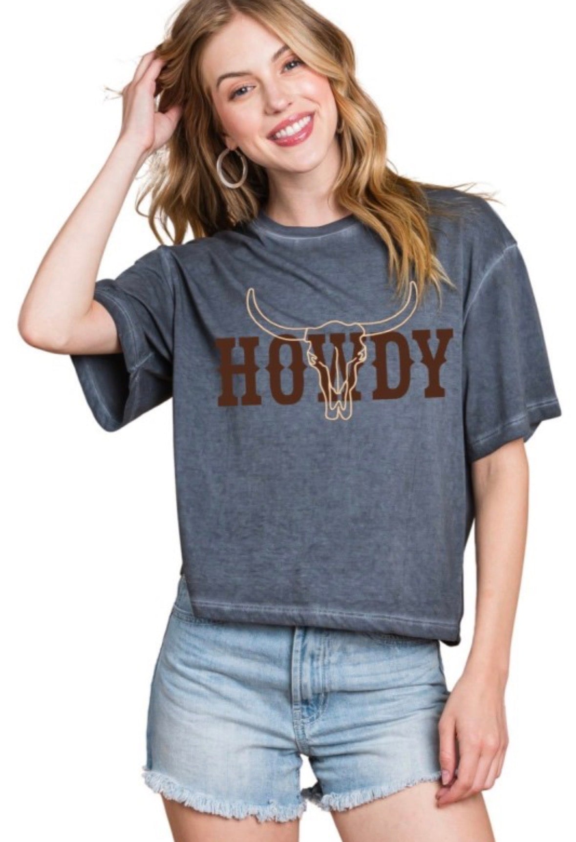 Howdy Longhorn Crop Tee