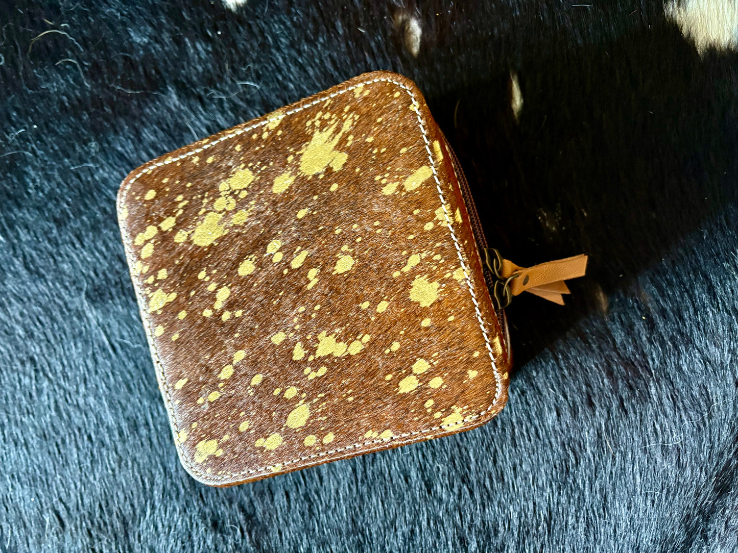 Cowhide jewelry boxes assorted hides