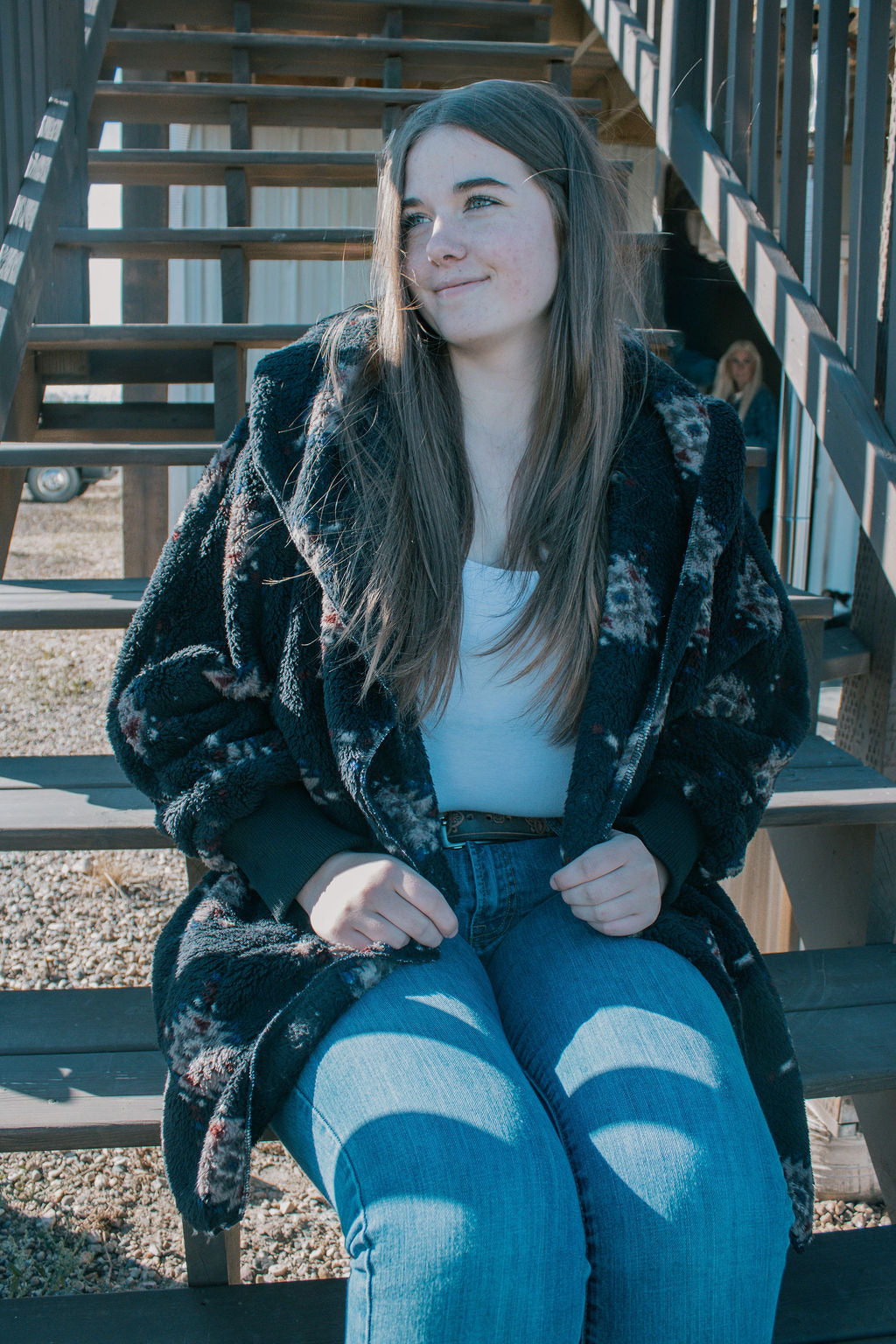 Southwestern Print Sherpa Jacket