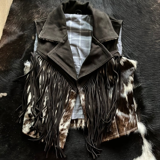 Cowhide fringe vest medium