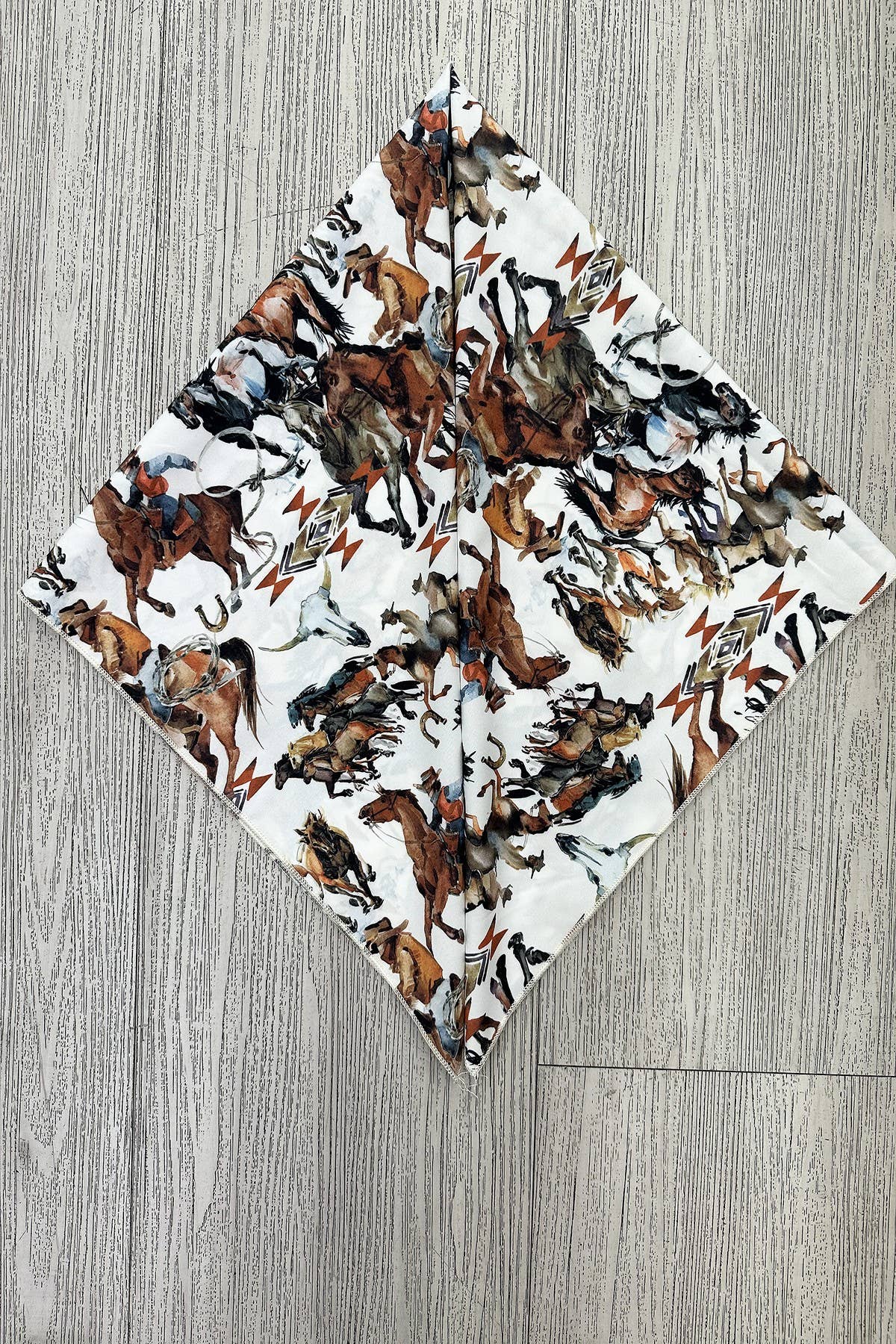 Classic Western Gathering Horse Print wild rag