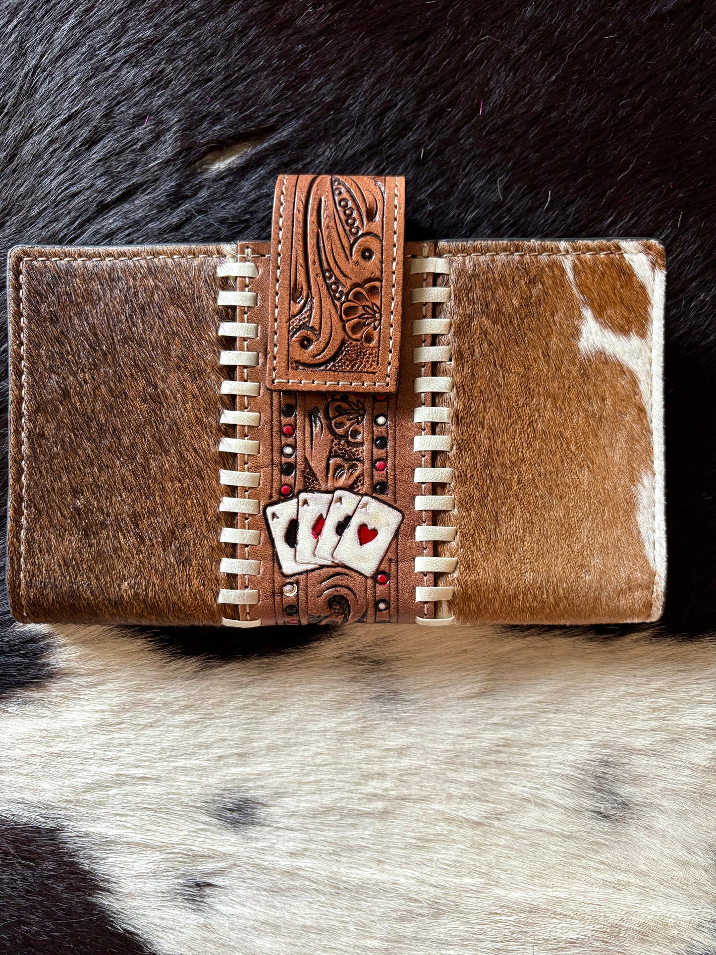 Don’t Chase Cowboys Wallet a Haute Southern Hyde by Beth Marie Exclusive Cowhide Wallet