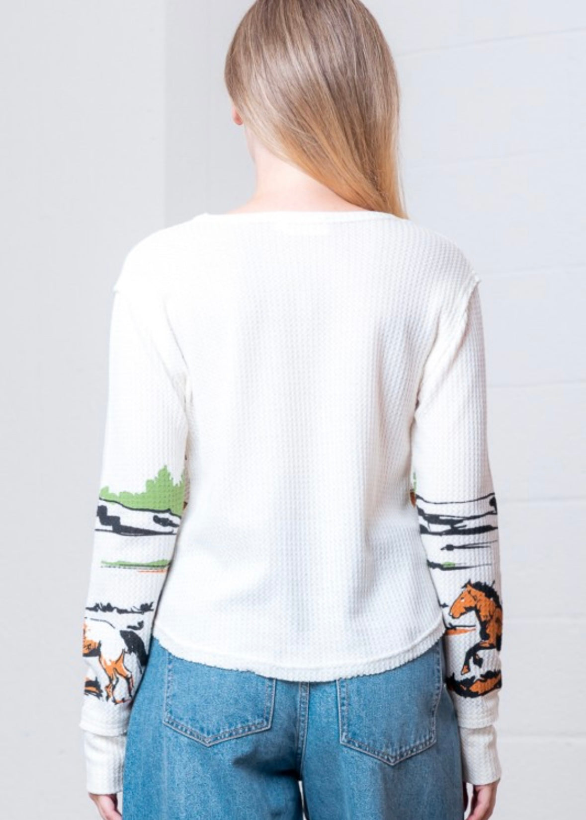 Wild mustang Waffle knit top