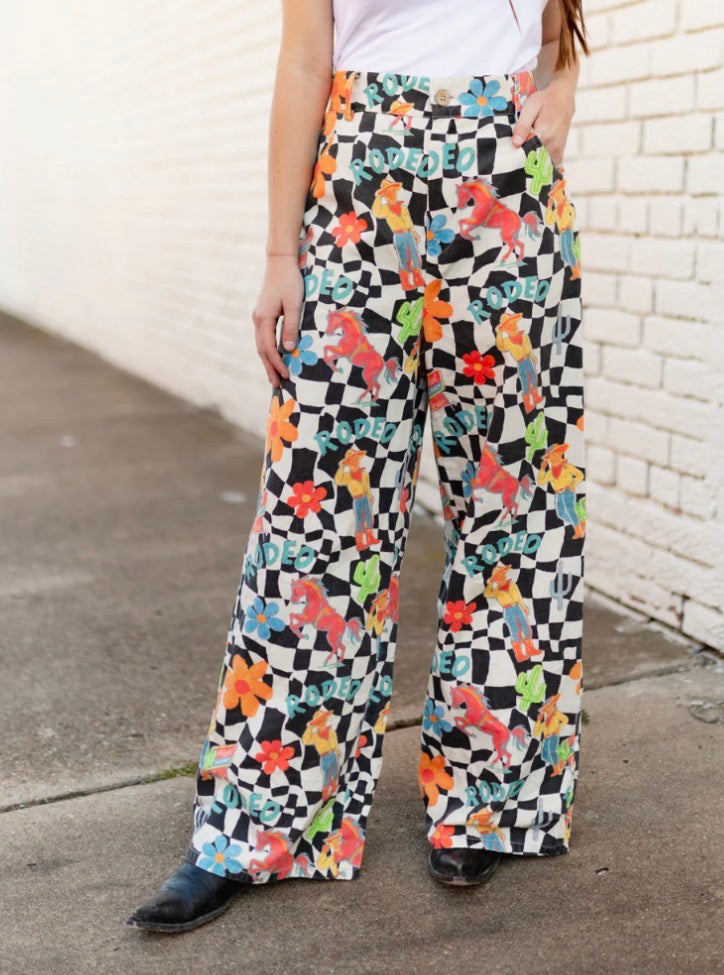 Turquoise Haven checkered pants