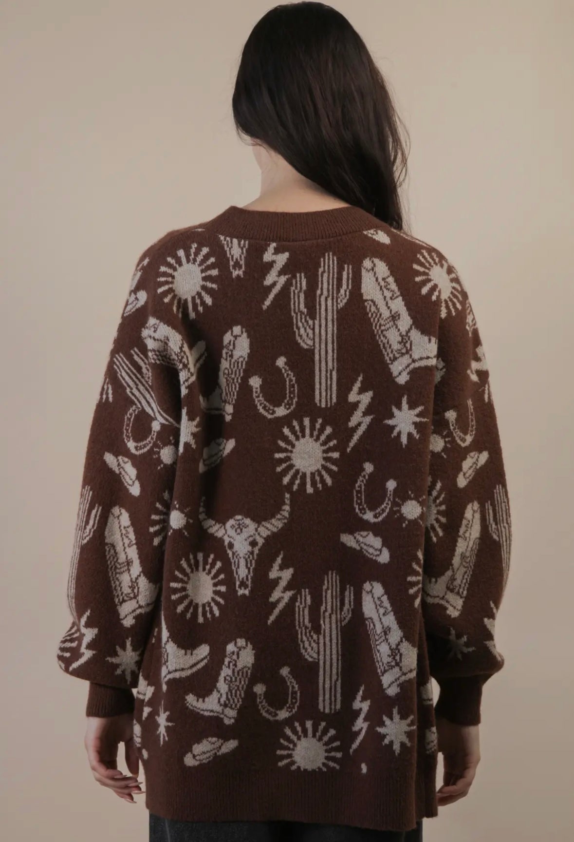 Western graphic cardigan