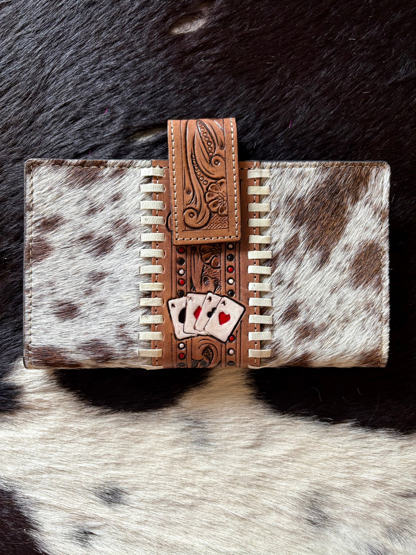 Don’t Chase Cowboys Wallet a Haute Southern Hyde by Beth Marie Exclusive Cowhide Wallet