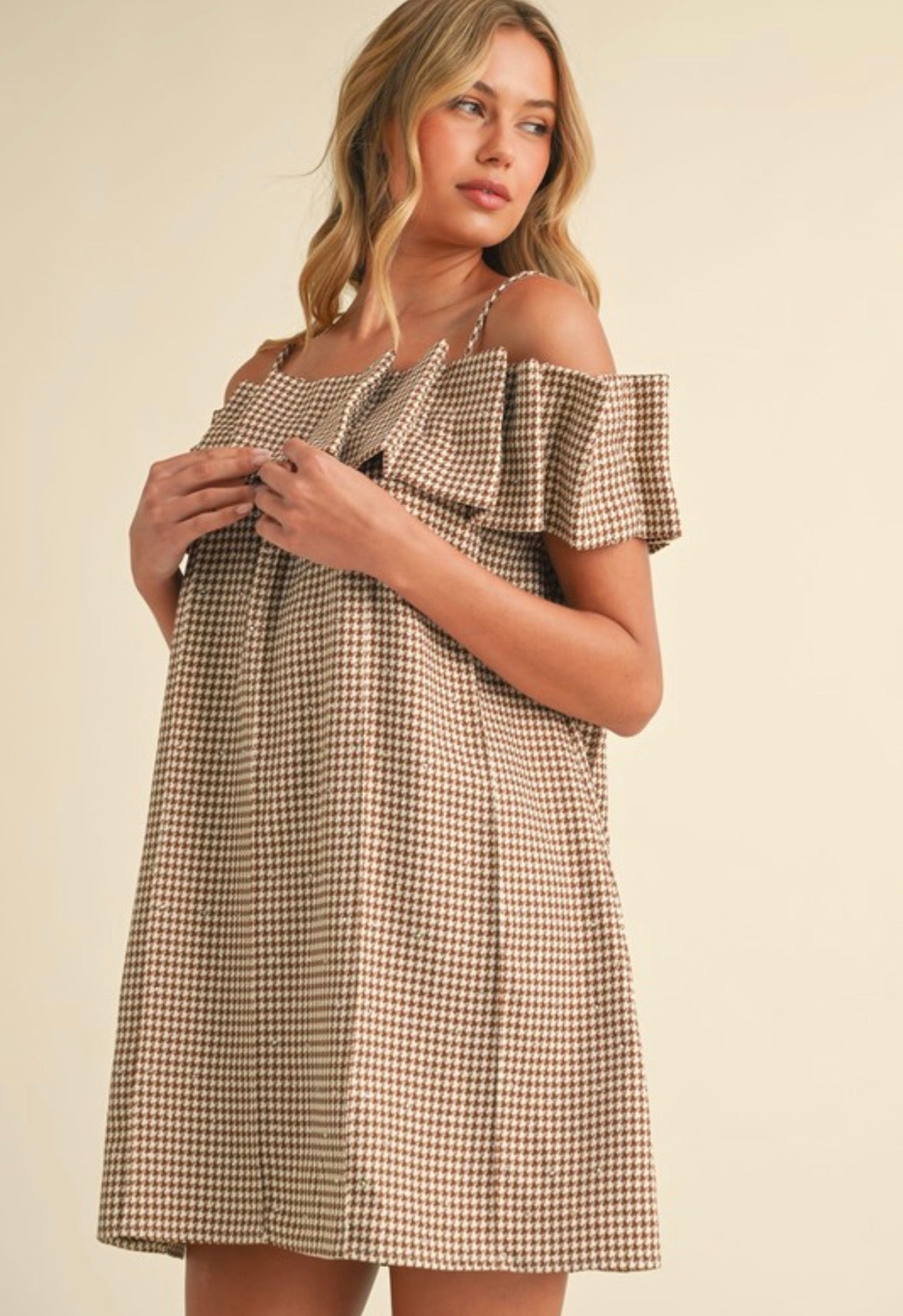 Houndstooth sparkle dress
