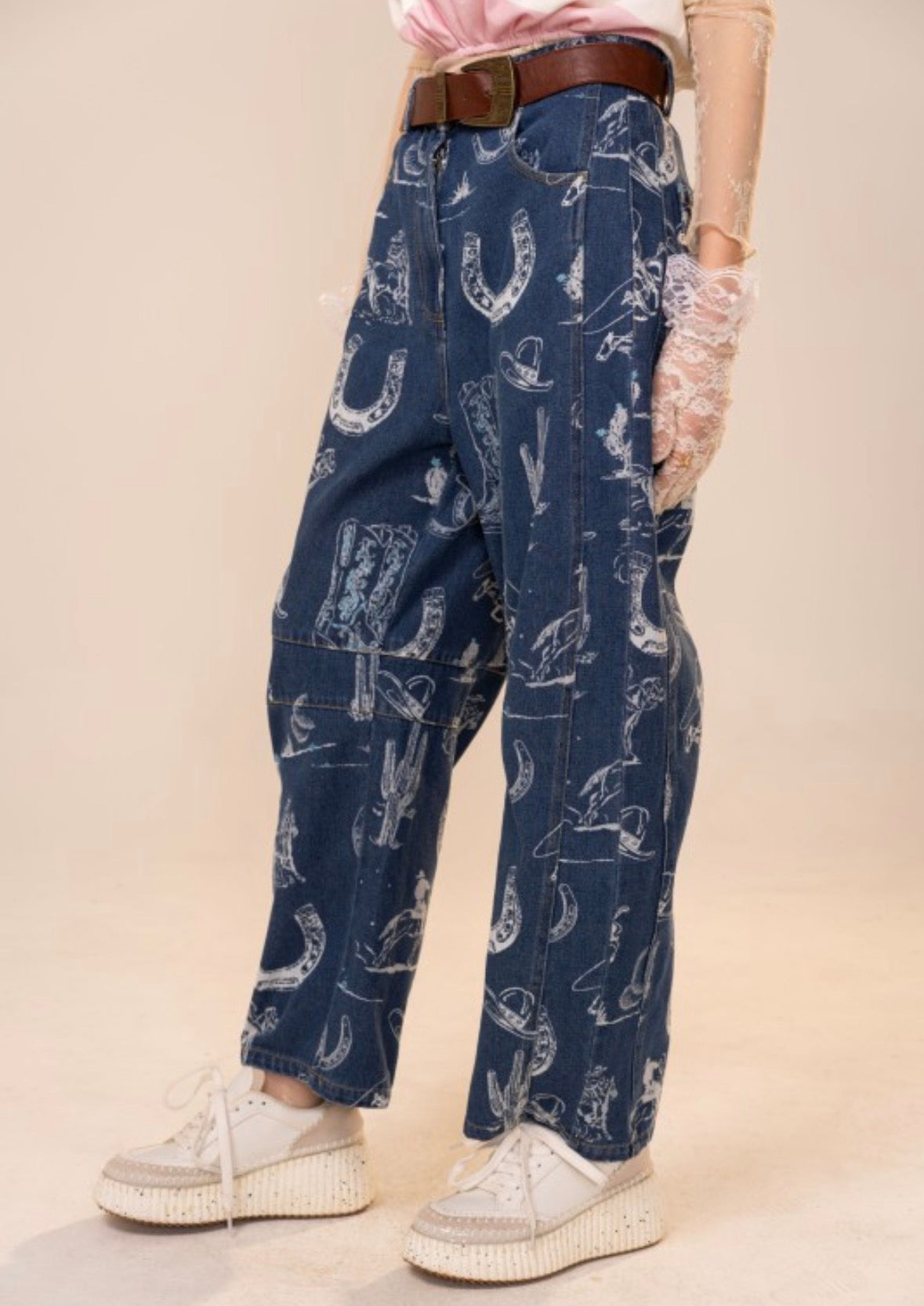 Blue B western barrel jeans