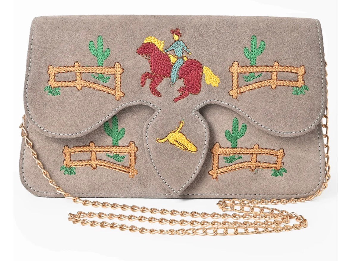 American Darling Western Embroidered Genuine Suede Cross Body Bag