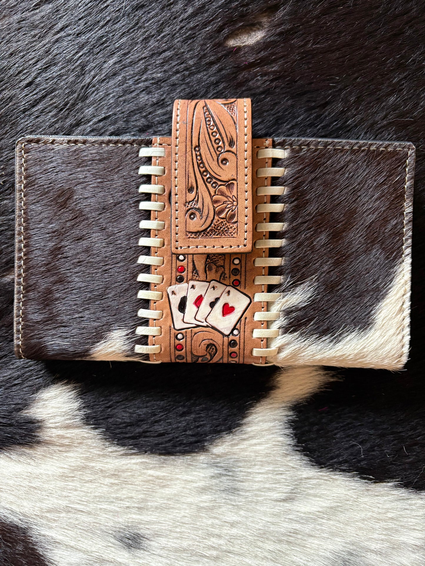Don’t Chase Cowboys Wallet a Haute Southern Hyde by Beth Marie Exclusive Cowhide Wallet