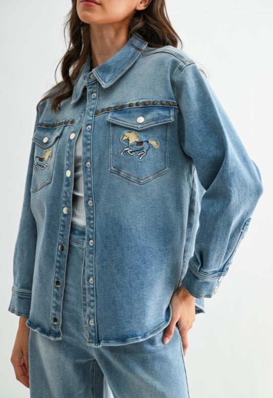 Prairie Run Denim Stud jacket