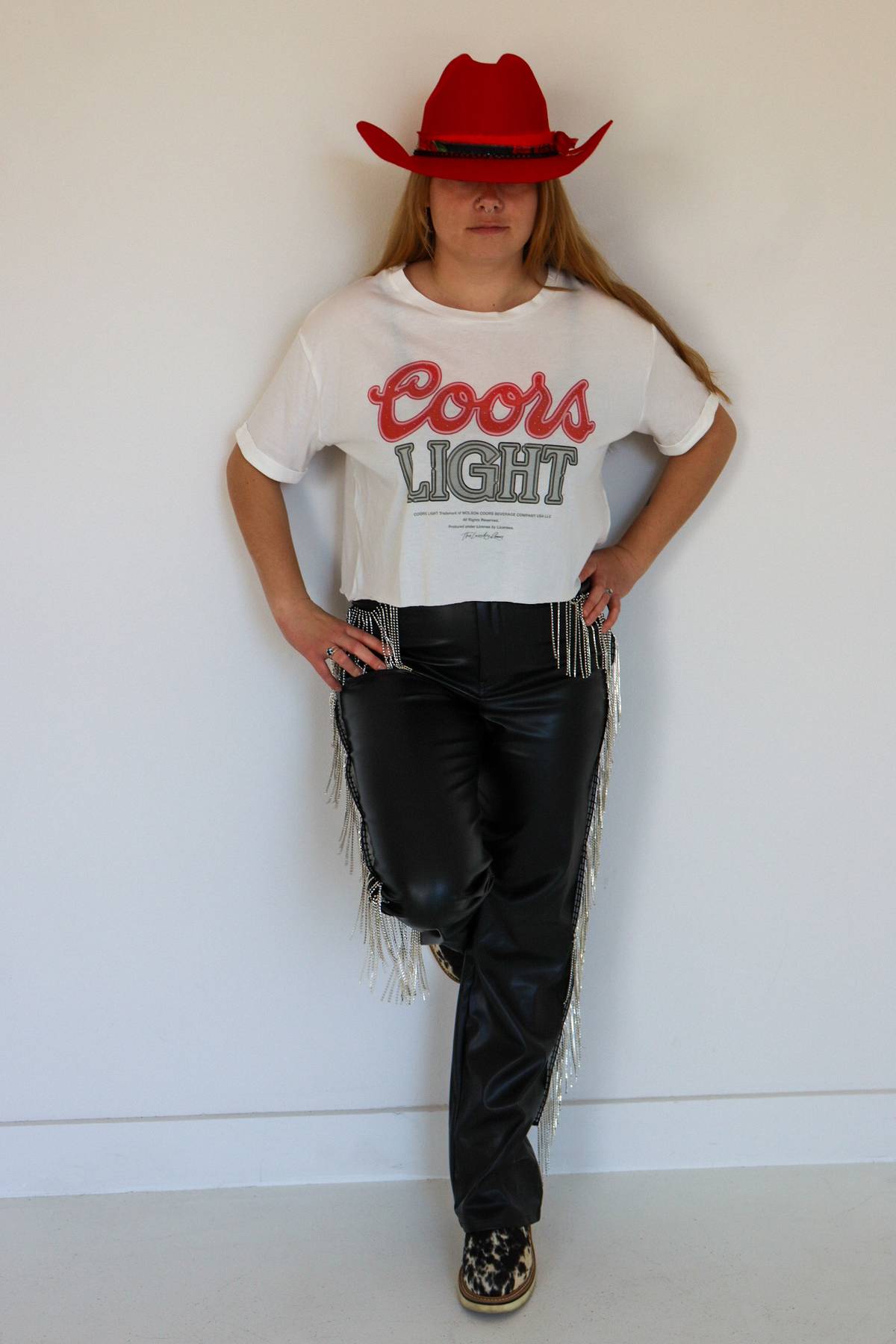 The laundry room Coors Neon Light Crop Oversized Tee - White