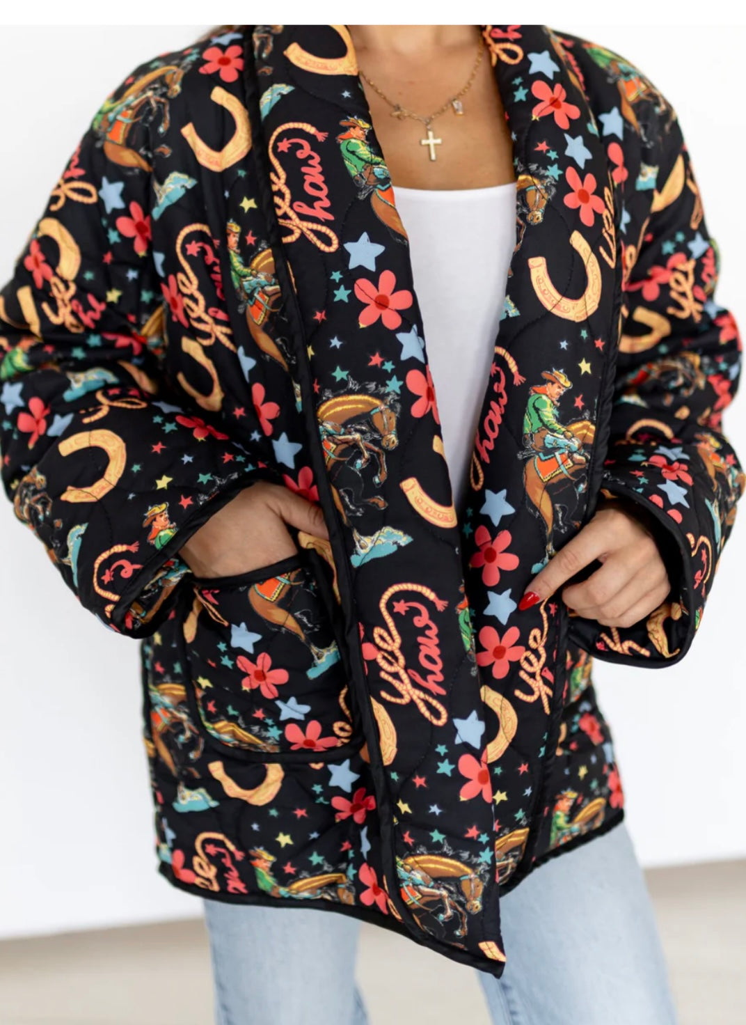 Turquoise Haven Yeehaw quilted jacket