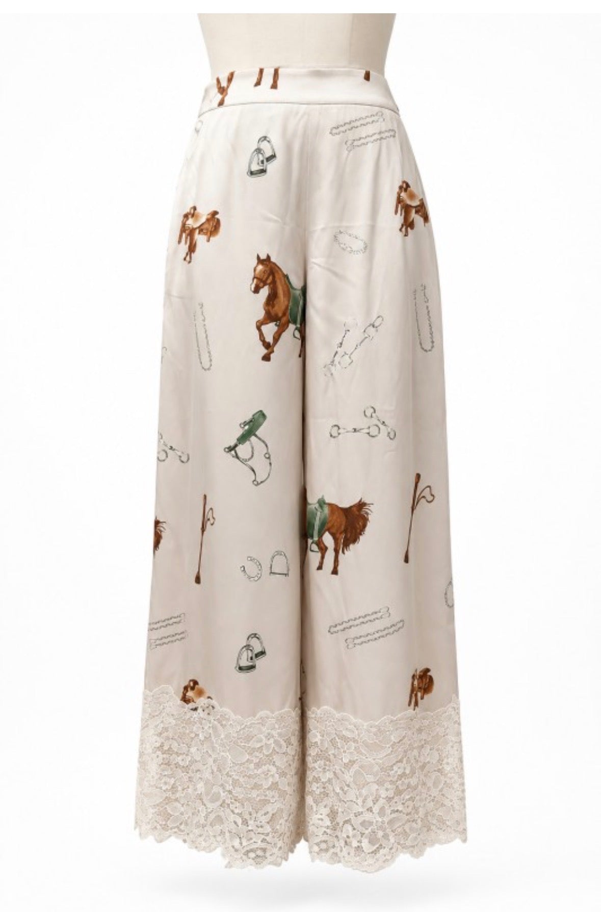 Blue B Equestrian Lace Hem Palazzo Pants