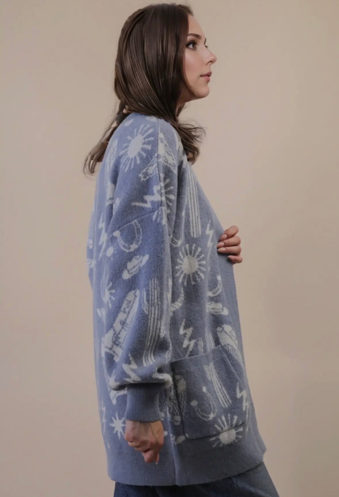 Western graphic cardigan