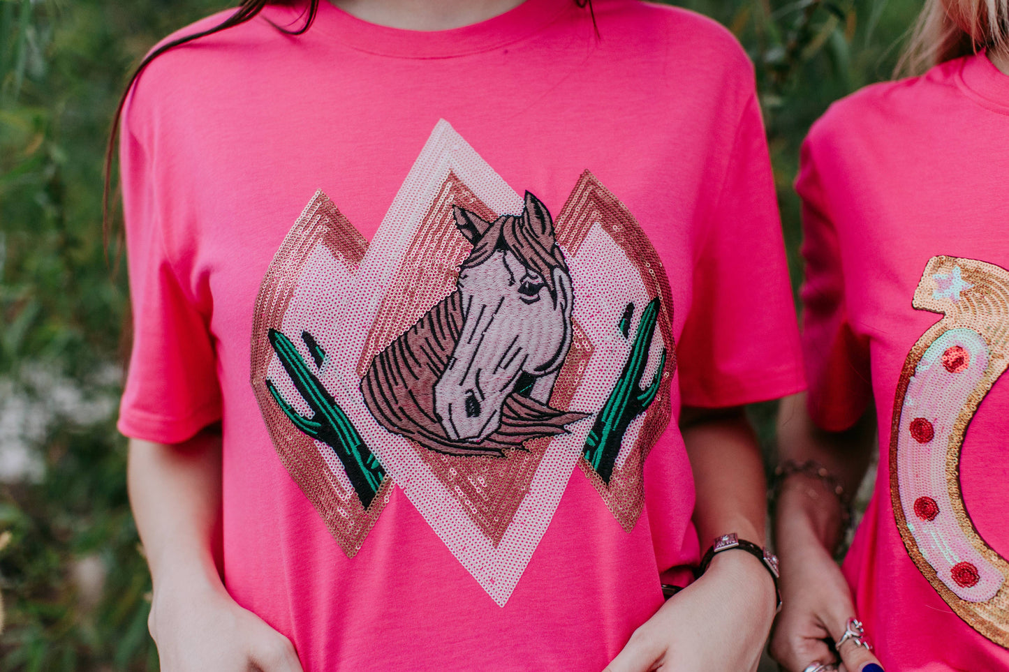 Western Embroidery Sequins Tee