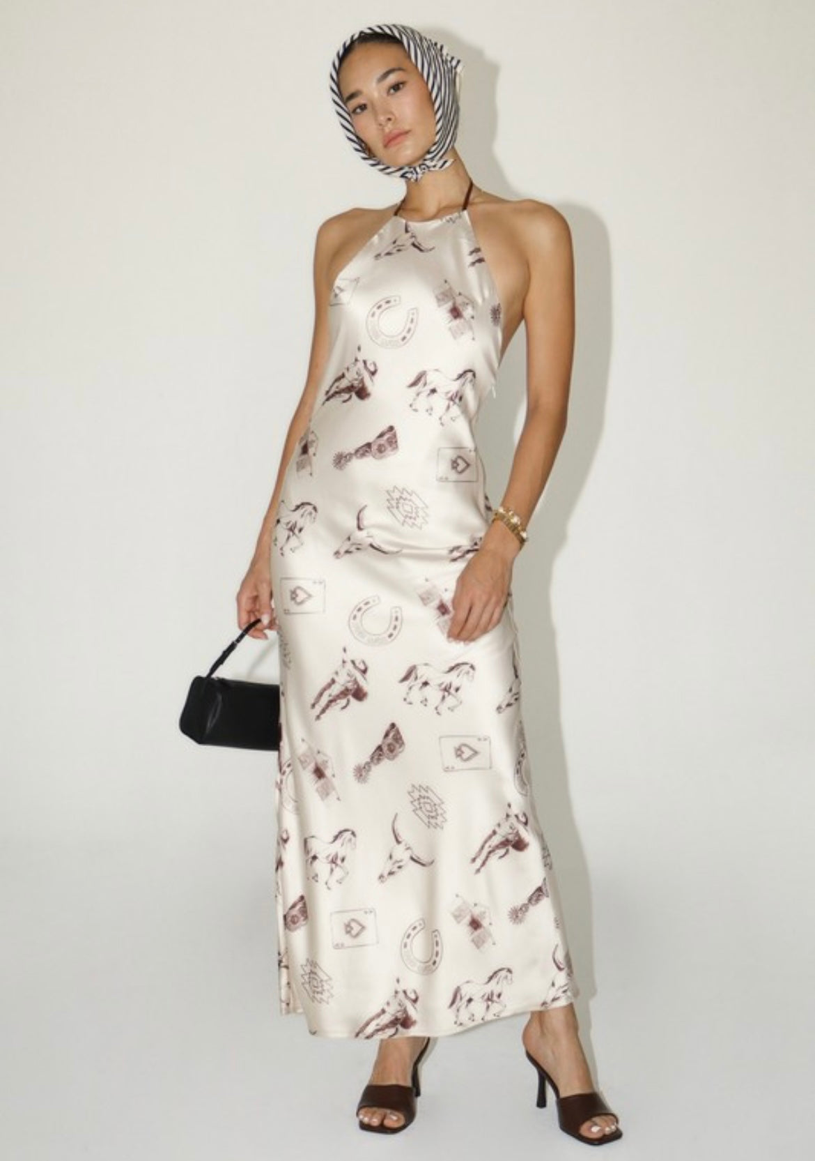 Modern cowgirl collection satin Open back cocktail dress