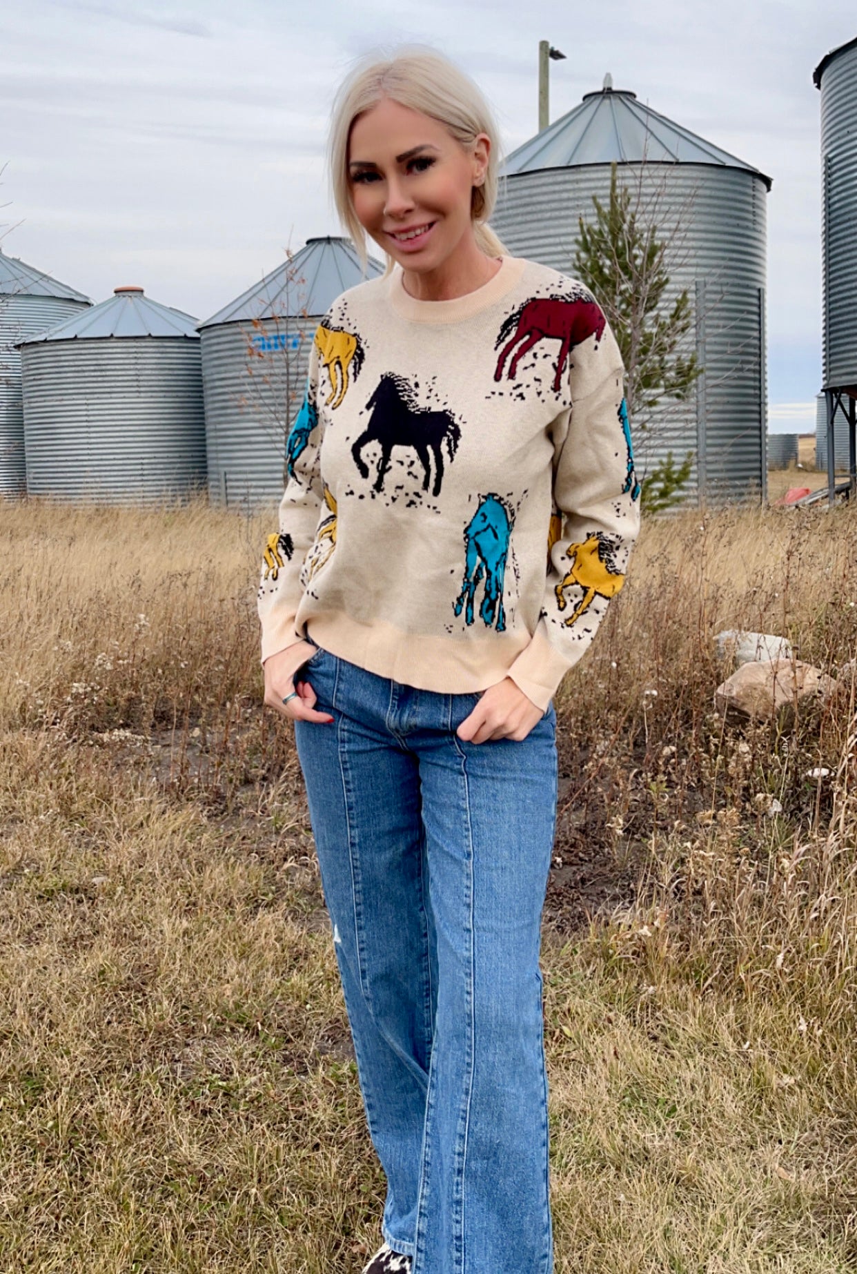 Beige away sweater