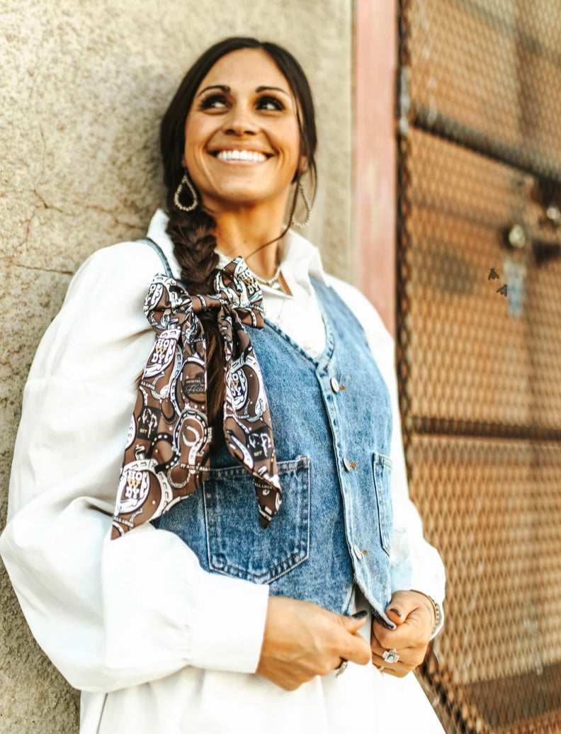 Small WESTERN PREP BOW *LUCKY hair bow