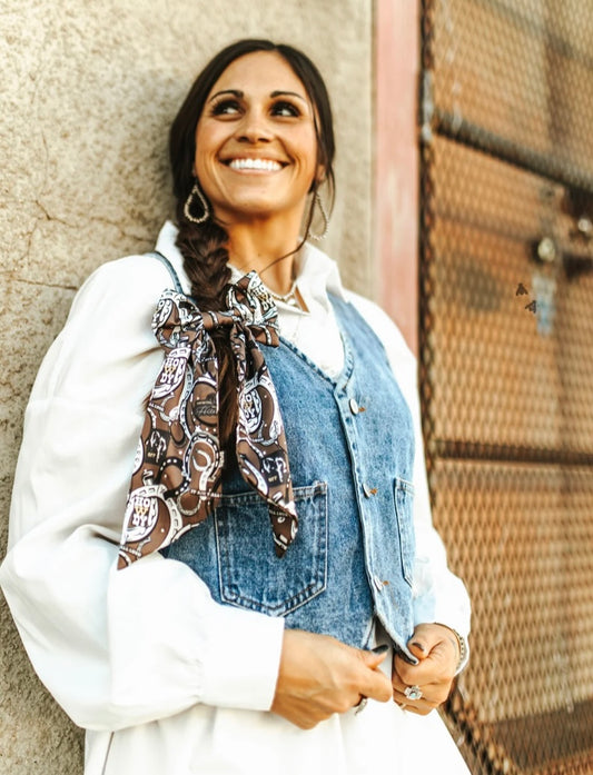 Small WESTERN PREP BOW *LUCKY hair bow