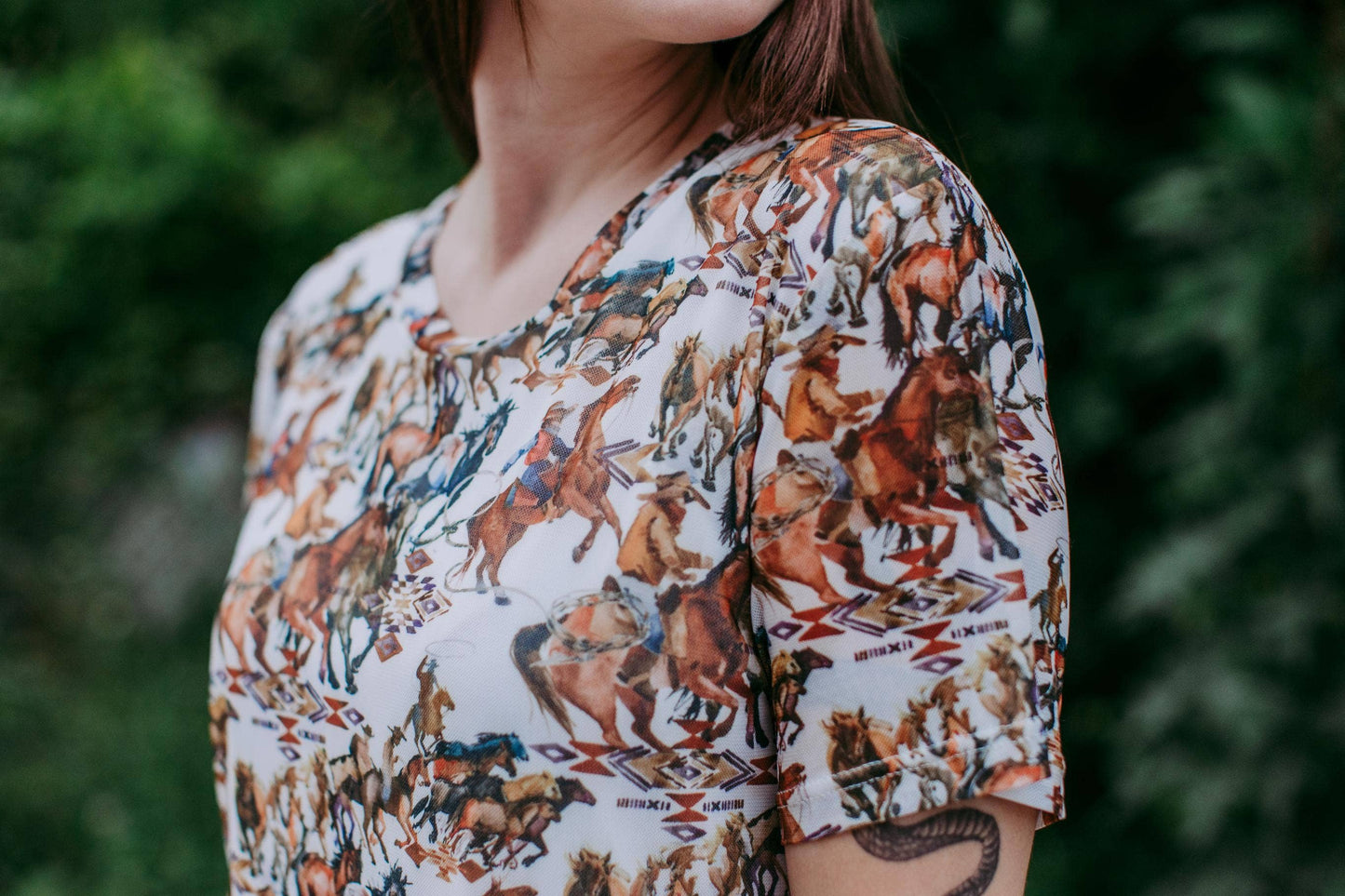 Buckaroo Short Sleeve Mesh Sheath Dress