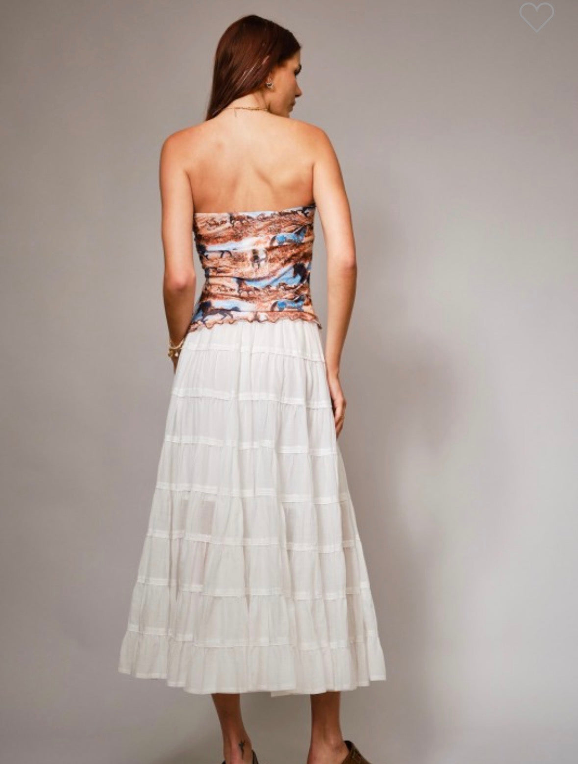 Blue B wild horses ruching tube top