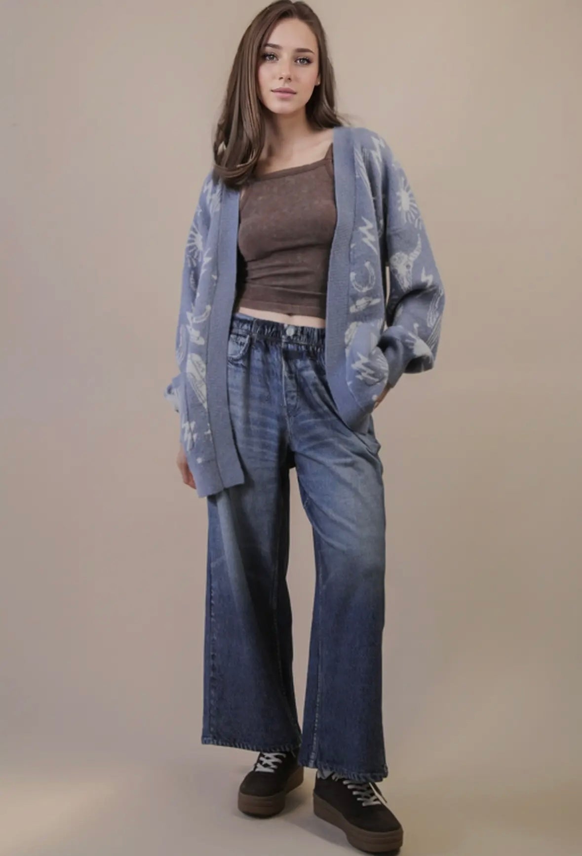 Western graphic cardigan