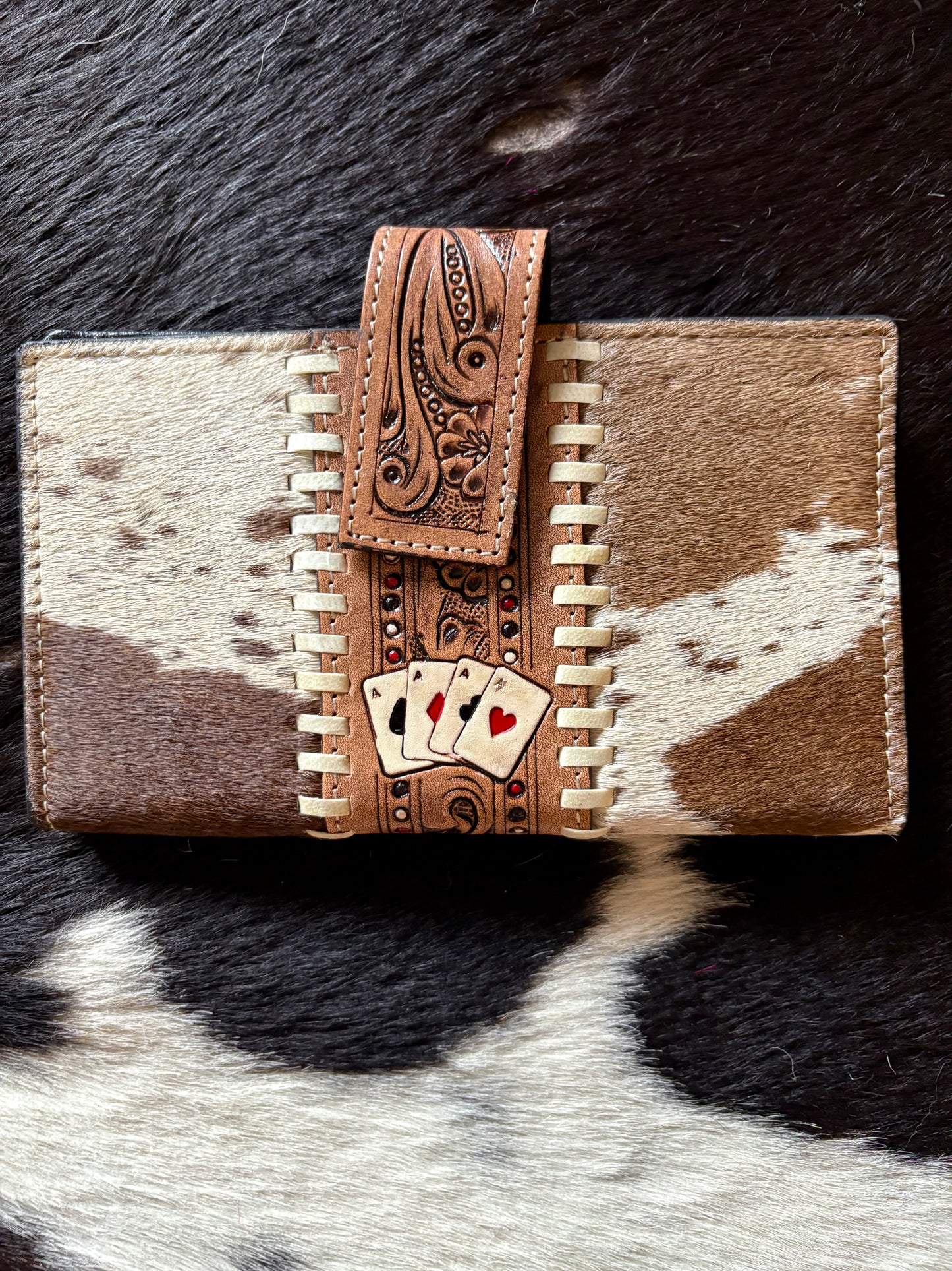 Don’t Chase Cowboys Wallet a Haute Southern Hyde by Beth Marie Exclusive Cowhide Wallet