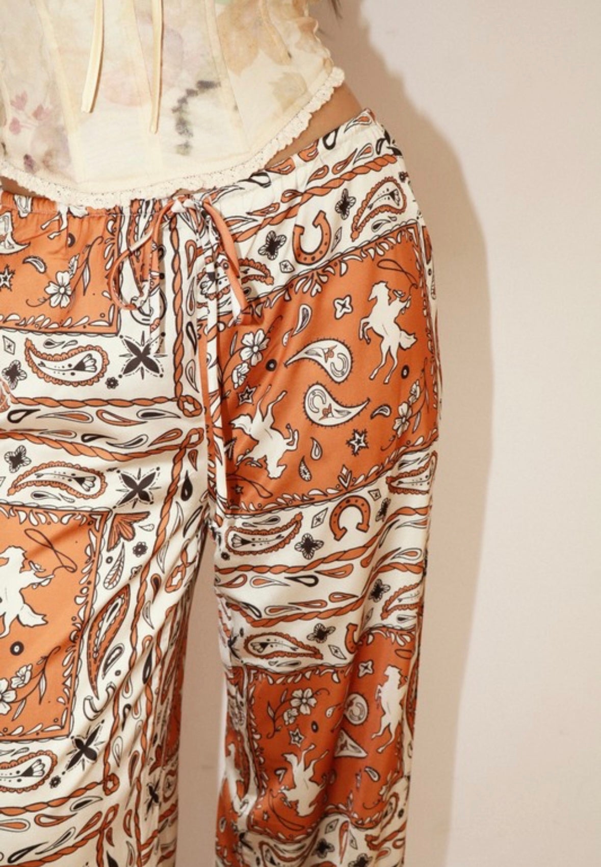 Bailey Rose western bandana wide leg pants