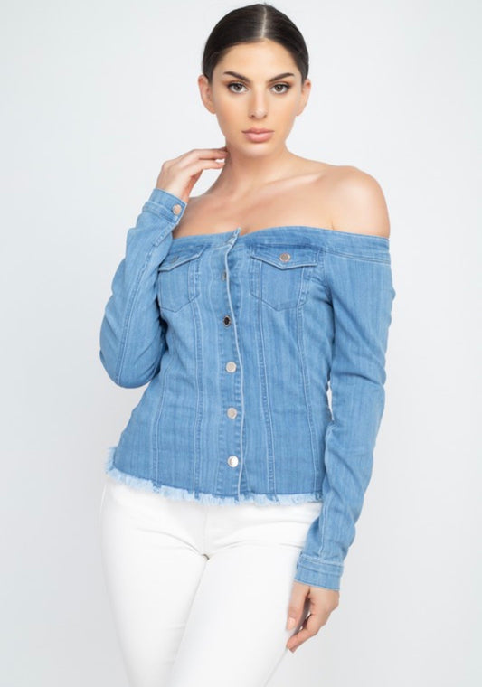 Blue Jean Belle Off-Shoulder Top