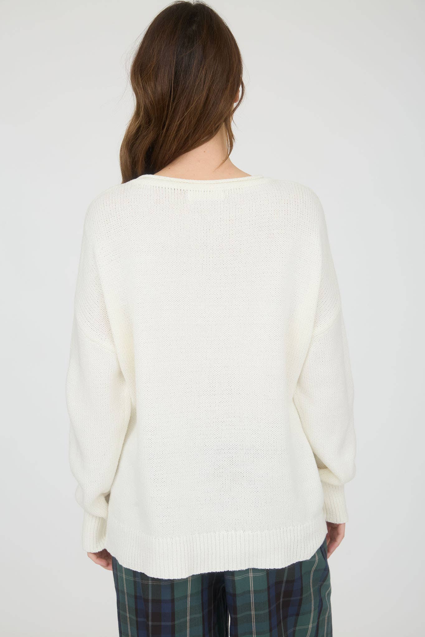 WESTERN BOOT JACQUARD LONG SLEEVE KNIT SWEATER