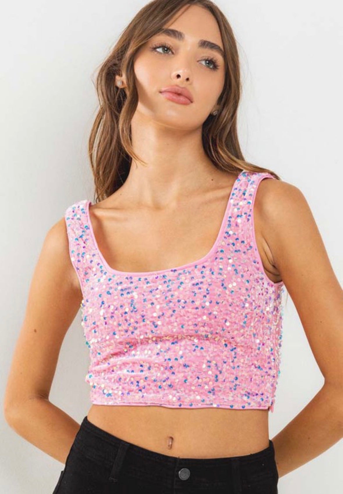 Sequin crop top