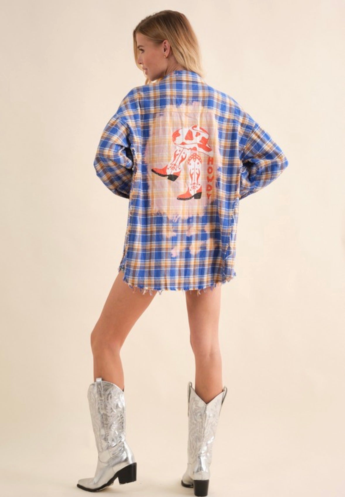 Blue B Howdy plaid top