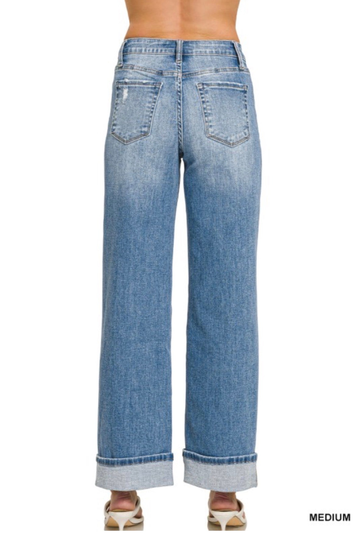 Vanessa Wide Leg Cuff Jean