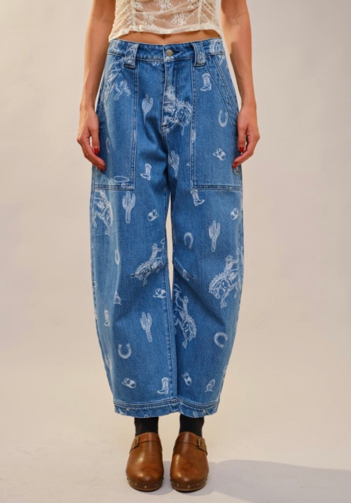 Blue B western barrel jeans