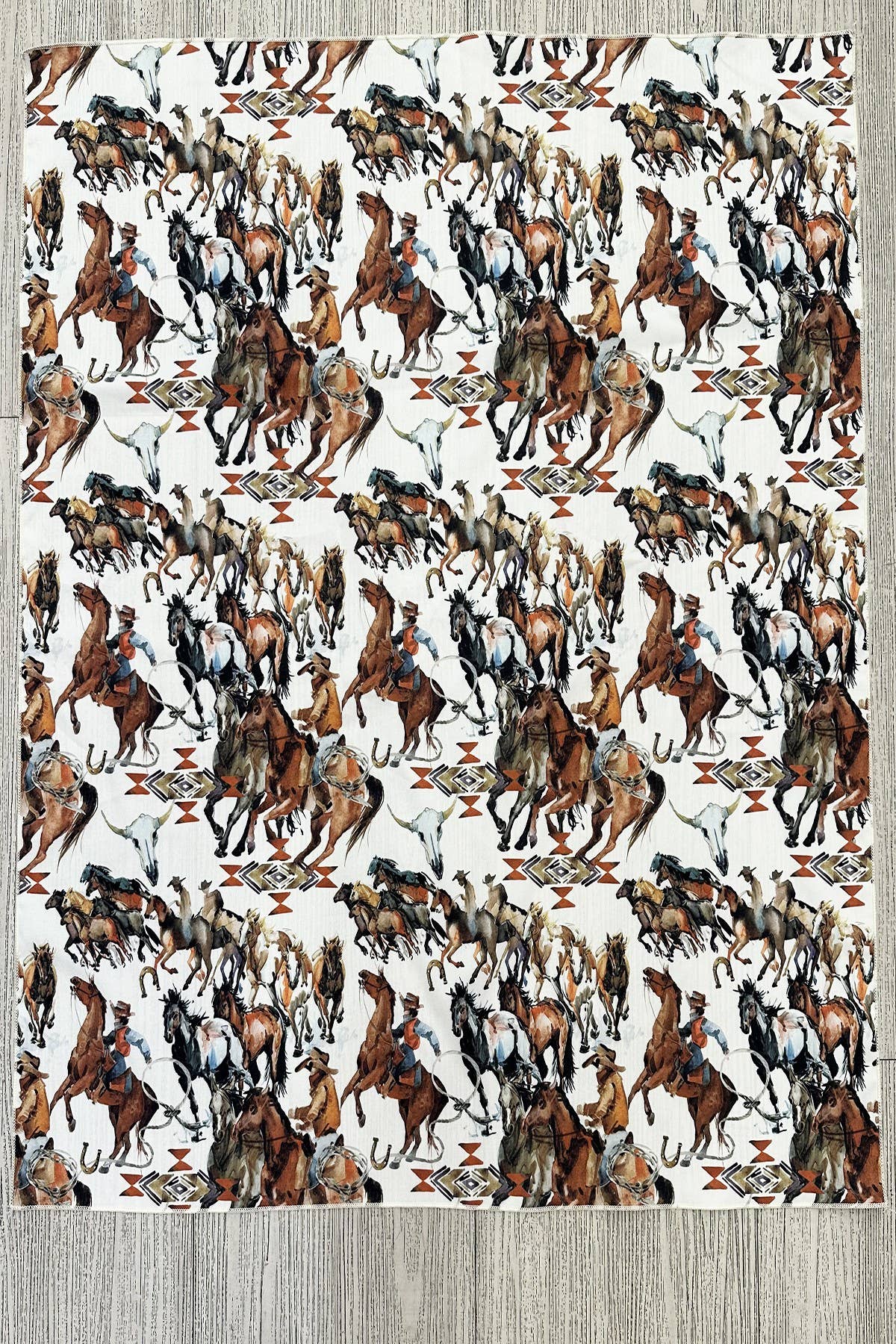 Classic Western Gathering Horse Print wild rag