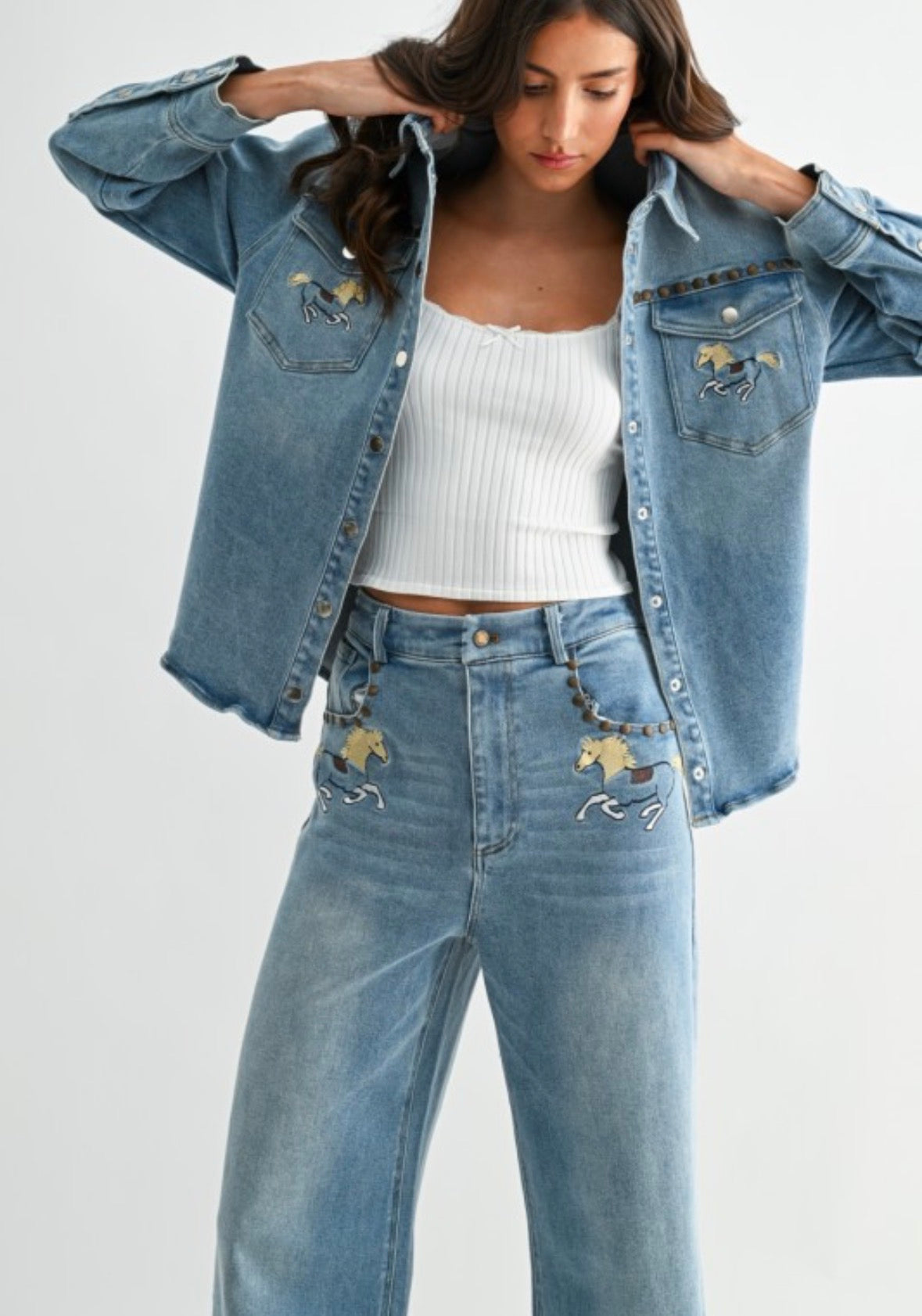 Prairie Run Denim Stud jacket