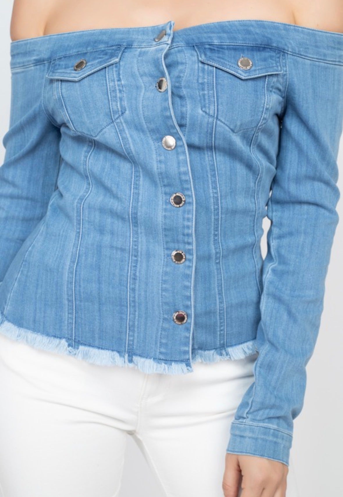 Blue Jean Belle Off-Shoulder Top