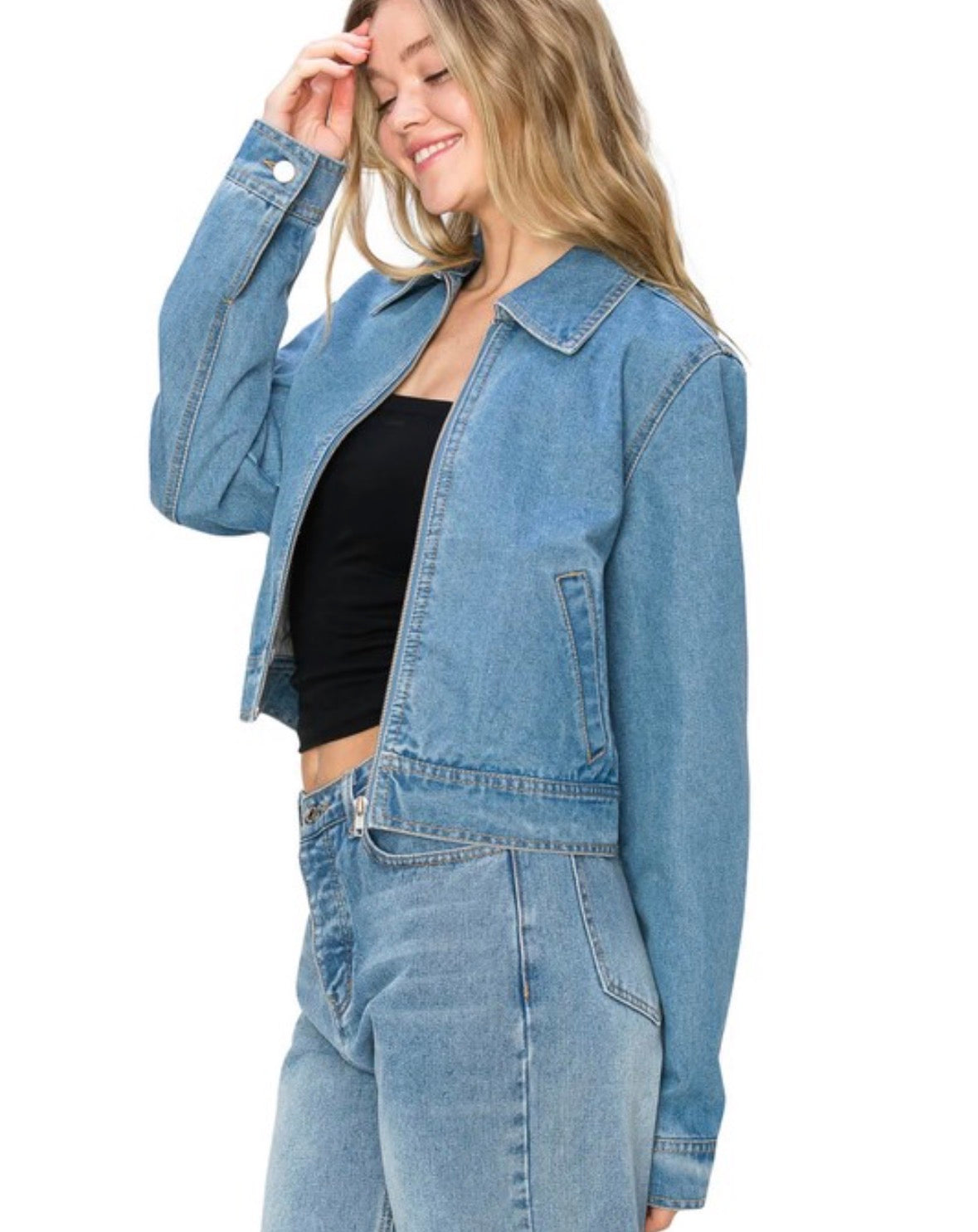 Twisted denim jacket