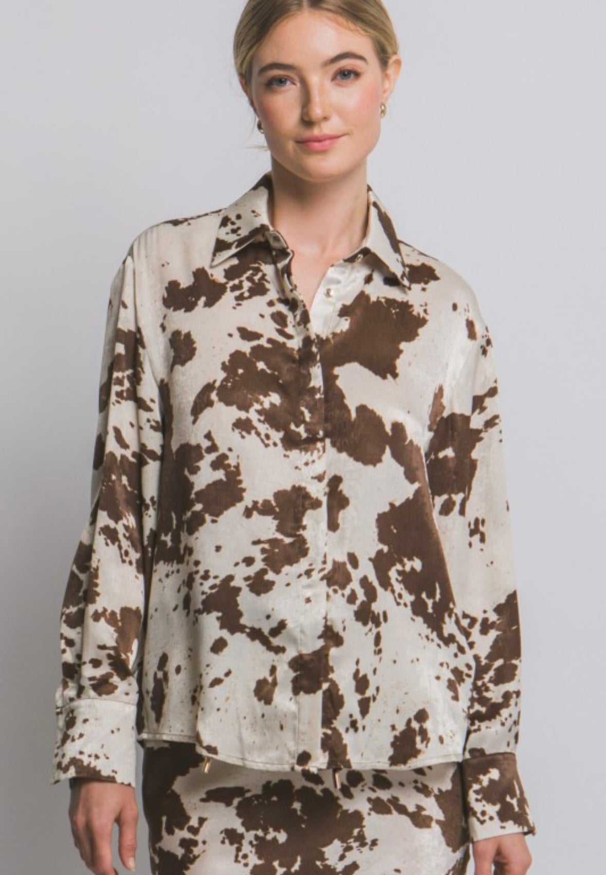 Cow print blouse