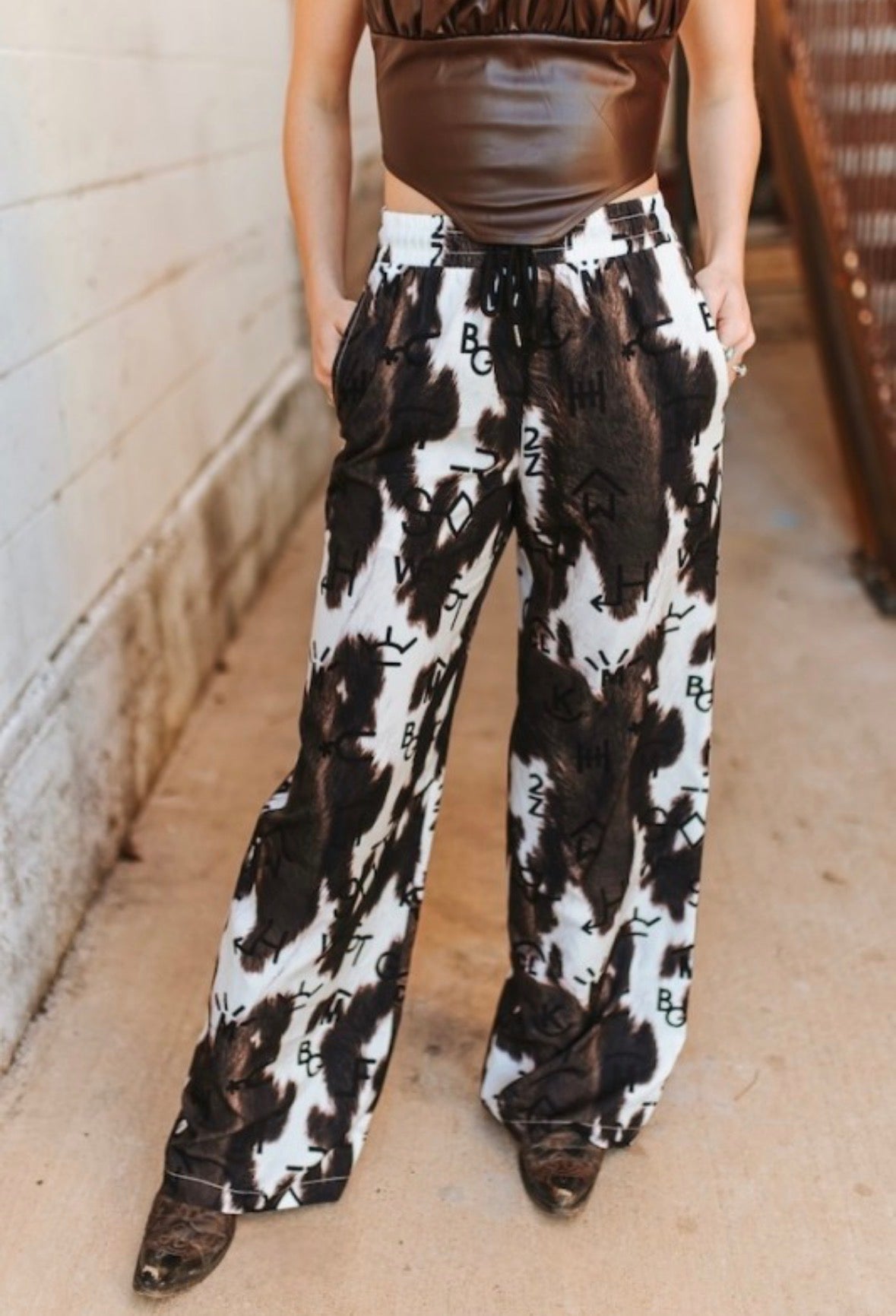 Lucky & Blessed Midnight Ranch Cowhide Pants