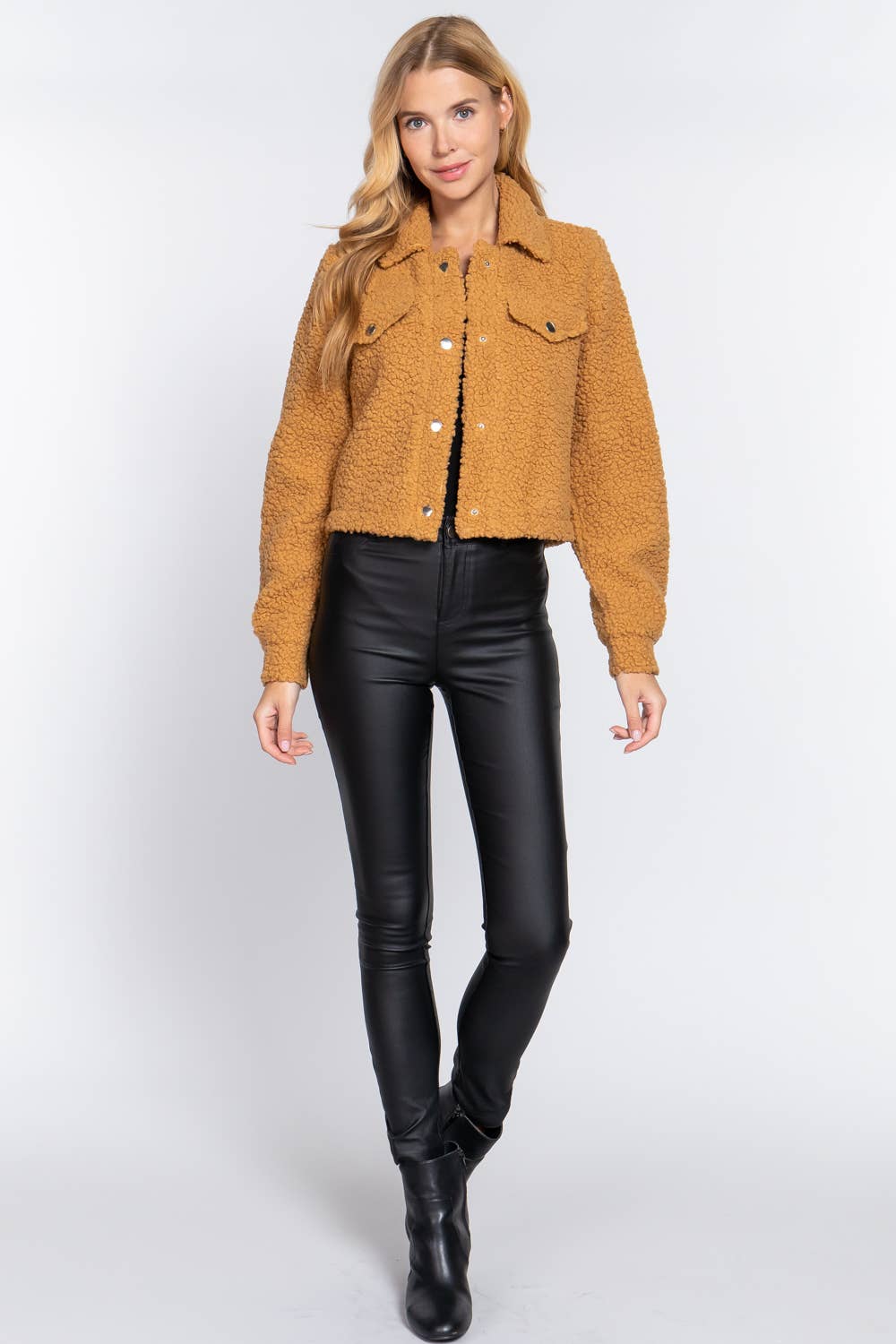 Cropped Sherpa Fleece Jacket