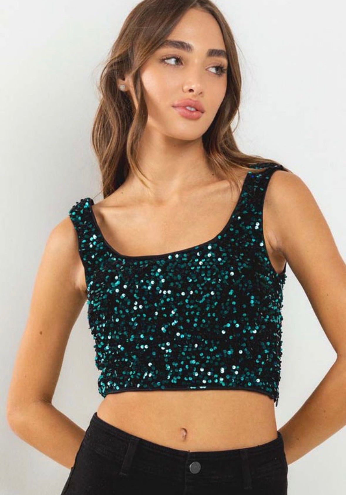 Sequin crop top